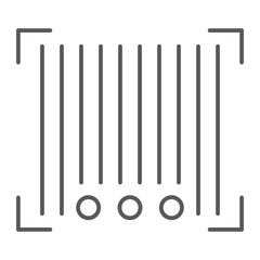 Barcode thin line icon, scanner and identification, code sign, vector graphics, a linear pattern on a white background.