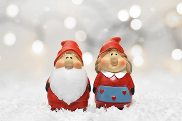 Santa Claus and his wife. Christmas card