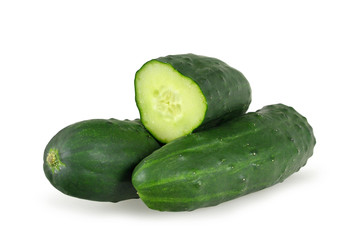 Cucumbers isolated on white background