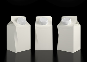 Blank carton milk and juice packaging