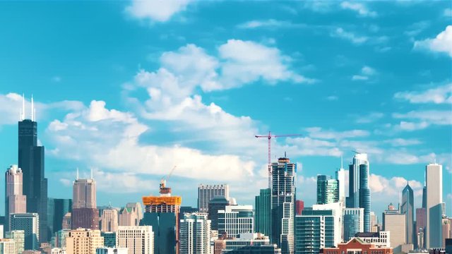 Time-lapse of the Chicago skyline on a clear summer afternoon