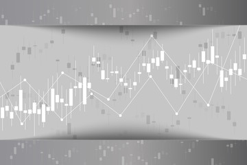 Fototapeta premium Candle stick graph chart in financial market , Forex trading graphic concept.Stock exchange market, investment, finance and trading. Trading platform. Vector illustration.