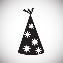 Birthday hat on white background for graphic and web design, Modern simple vector sign. Internet concept. Trendy symbol for website design web button or mobile app