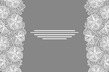 Elegant card with white lace flowers border