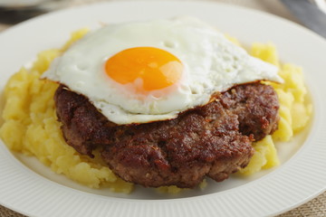 Hamburg steak with fried egg
