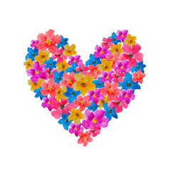 Obraz na płótnie Canvas Heart of flowers watercolor illustration postcard valentine congratulation invitation