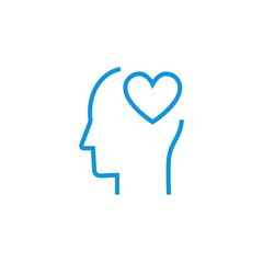 Brain and heart, vector illustration. Mental Health