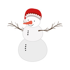 snow man with hat isolated icon