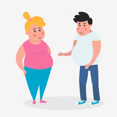 Young couple together. Happy leisure. Vector illustration