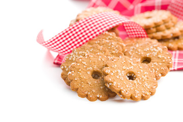 Christmas biscuits with sugar crystals.
