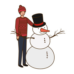 man with snowman avatar character
