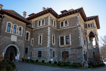 Fototapeta na wymiar Cantacuzino Palace built in neo-romanian style at the wish of Prince Gheorghe Grigore Cantacuzino, Busteni mountain resort , Prahova Valley, Romania