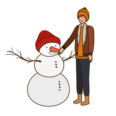 man with snowman avatar character