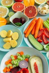 fresh healthy vegetables and fruits.