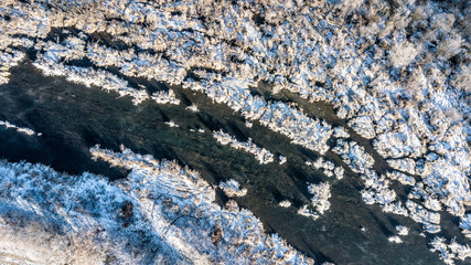 DRON Bieszczasy zima śnieg 