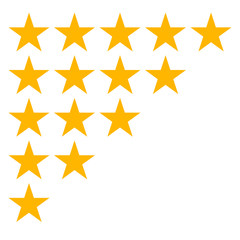 Five stars rating golden isolated icon. Vector illustration