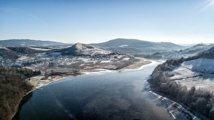 DRON Bieszczasy zima śnieg 