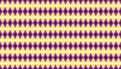 Geometric seamless pattern of yellow and purple diamonds_