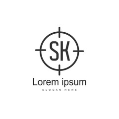 Initial letter SK Logo template design. minimal letter logo