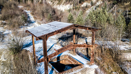 DRON Bieszczasy zima śnieg 