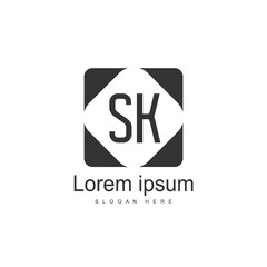 Initial letter SK Logo template design. minimal letter logo