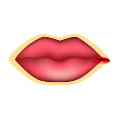 Cracks at the corners of the lips. Dry chapped lips. Wounds in the corners of the mouth. Infographics. Vector illustration on isolated background.