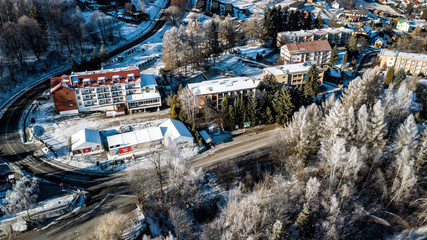 DRON Bieszczasy zima śnieg  © Piotr