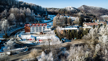 DRON Bieszczasy zima śnieg  © Piotr