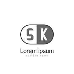 Initial letter SK Logo template design. minimal letter logo