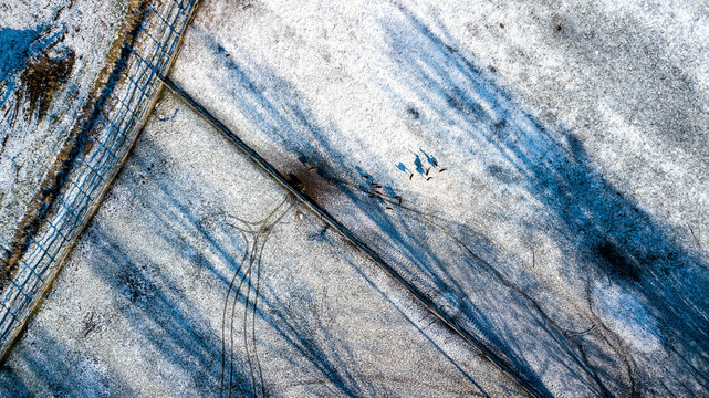 DRON Bieszczasy zima śnieg 