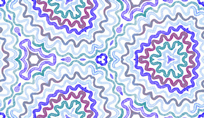 Blue Geometric Watercolor. Cute Seamless Pattern. 