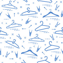 Pattern with clothes hangers and clothespins.