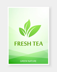 Creative menu for Tea and hot drinks in nature green color - Vector Beautiful menu for restaurant or cafe.