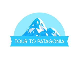 Logo Emblem with Illustration of Patagonia alps Vector Style - Vector illustration on white