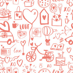 Valentine's Day vector seamless pattern