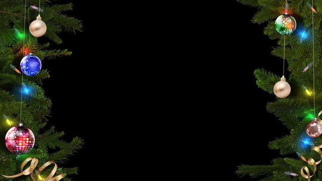 Festive Christmas frame with alpha channel to create a fabulous and magical atmosphere. looped