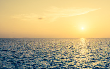 Gorgeous golden sunset. Maldives.