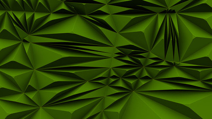Green triangular abstract background 3d rendering
