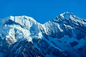 Cercles muraux Himalaya Annapurna South Peak and pass in the Himalaya mountains, Annapurna region, Nepal