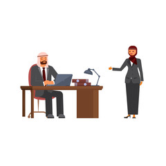 Arabic business man and business woman 