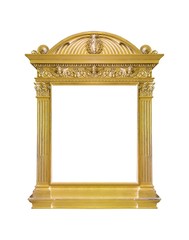 Fototapeta premium Golden frame for paintings, mirrors or photo isolated on white background 