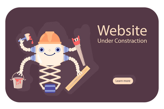 Concept Website Under Construction with robot