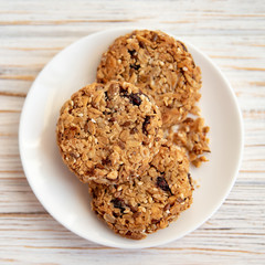 Healthy munchies. concept of healthy breakfast. Top view, Flat lay.