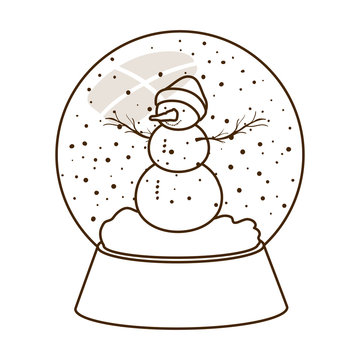 snow globe with snowman outline clip art preview