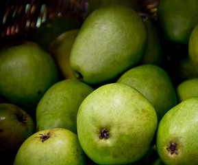 Basket of fresh pears