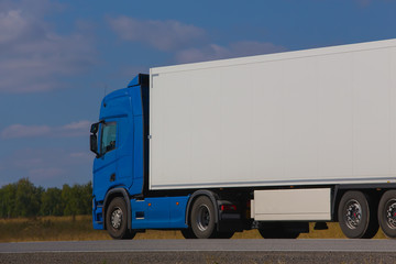 truck moves on highway