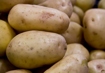 Fresh potatoes display