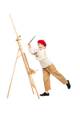 young painter with brushes