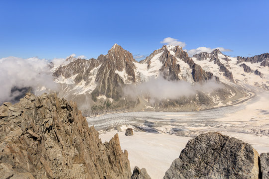 Glacier des Rognons. Mont Blanc, France