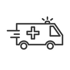 Ambulance vector icon in modern flat style isolated. Ambulance can support is good for your web design.